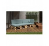 Set of 6 Garden Cushions 120x80 + 120x40 Blue