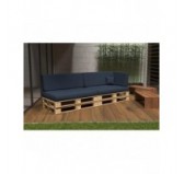 Set of 6 Garden Cushions 120x80 + 120x40 Dark Blue