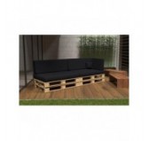 Set of 6 Garden Cushions 120x80 + 120x40 Black