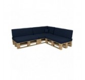 Set of 8 Garden Cushions 120x80 + 120x40 Dark Blue