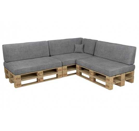 Set of 8 Garden Cushions 120x80 + 120x40 Grey