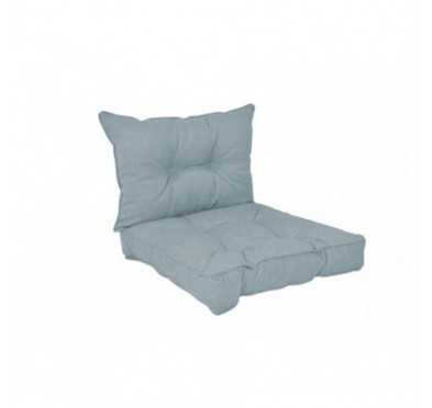 Set of 2 Garden Chair Cushion, Blue 70x70 + 70x40