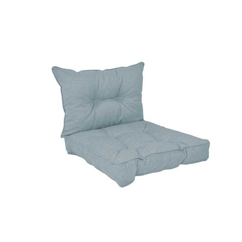 Set of 2 Garden Chair Cushion, Blue 70x70 + 70x40