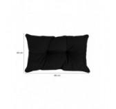 Set of 2 Garden Chair Cushion, Black 60x60 + 60x40