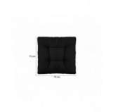 Set of 2 Garden Chair Cushion, Black 70x70 + 70x40