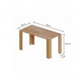 Dining Table, Living Room Table, Office Table, Table Top 2.5 cm, Craft Oak, 120x60x75 cm