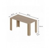 Dining Table, Living Room Table, Office Table, Table Top 2.5 cm, Sonoma Oak, 160x80x75 cm