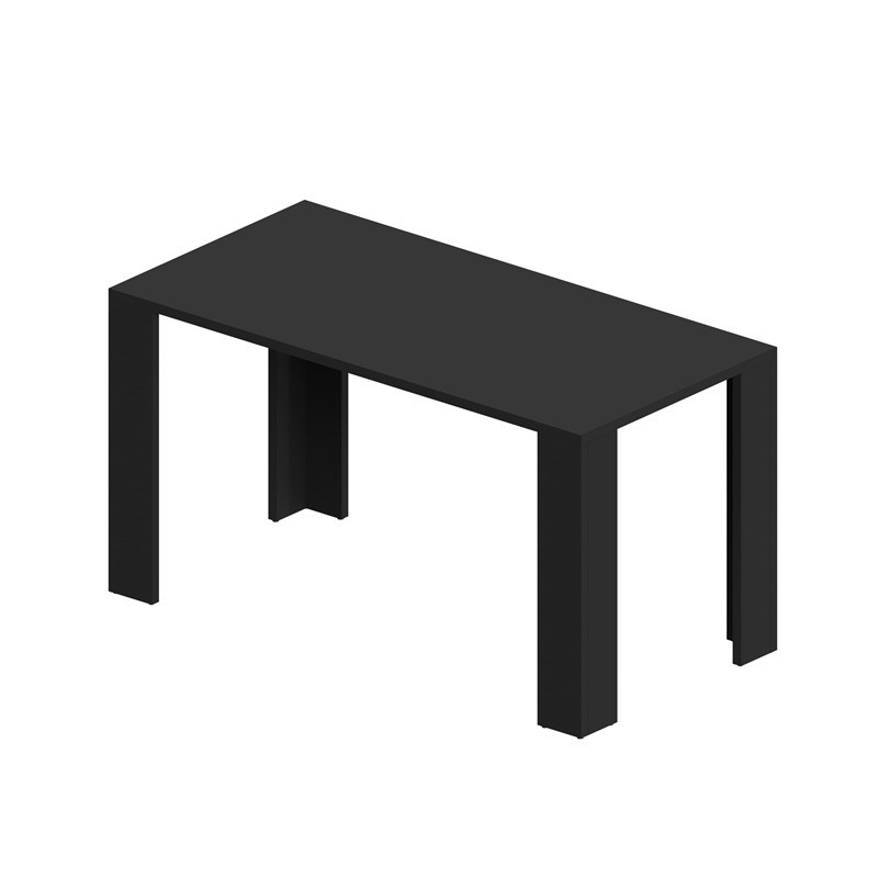 Dining Table, Living Room Table, Office Table, Table Top 2.5 cm, Black, 120x60x75 cm