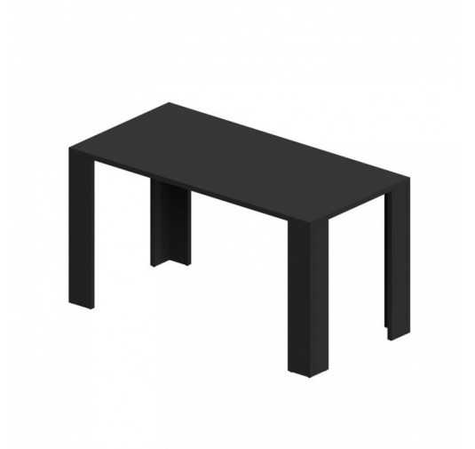 Dining Table, Living Room Table, Office Table, Table Top 2.5 cm, Black, 120x60x75 cm