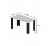 Dining Table, Living Room Table, Office Table, Table Top 2.5 cm, White, 120x60x75 cm