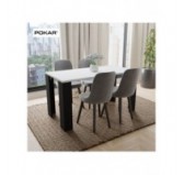 Dining Table, Living Room Table, Office Table, Table Top 2.5 cm, White, 120x60x75 cm