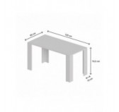 Dining Table, Living Room Table, Office Table, Table Top 2.5 cm, White, 120x60x75 cm