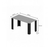 Dining Table, Living Room Table, Office Table, Table Top 2.5 cm, Light Grey, 120x60x75 cm