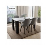 Dining Table, Living Room Table, Office Table, Table Top 2.5 cm, Light Grey, 120x60x75 cm