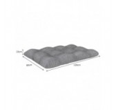 Pallet Garden Quilted Seat Cushion 120x80x15 Grey