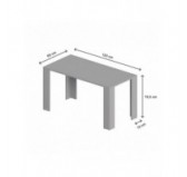 Dining Table, Living Room Table, Office Table, Table Top 2.5 cm, Light Grey, 120x60x75 cm