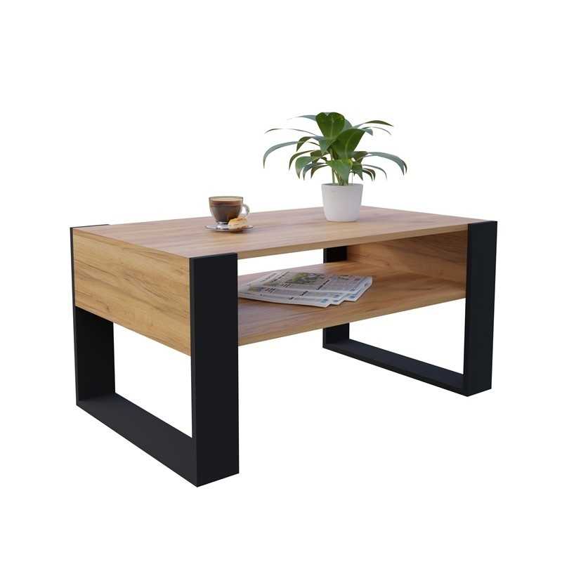 Coffee Table for Living Room or Office, Craft Oak, 92 x 53.6 x 45 cm