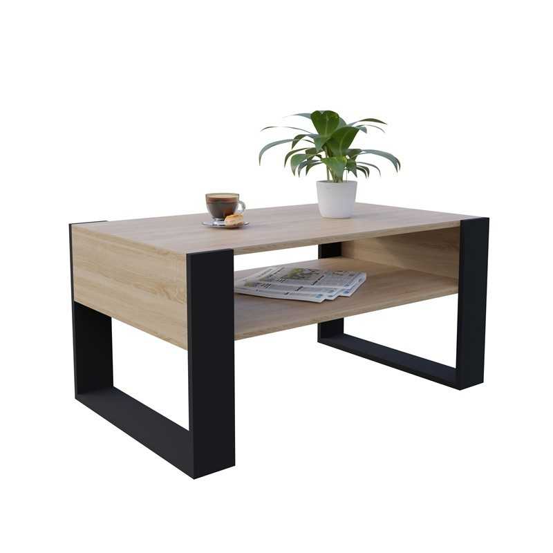 Coffee Table for Living Room or Office, Sonoma Oak, 92 x 53.6 x 45 cm