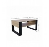 Coffee Table for Living Room or Office, Sonoma Oak, 92 x 53.6 x 45 cm