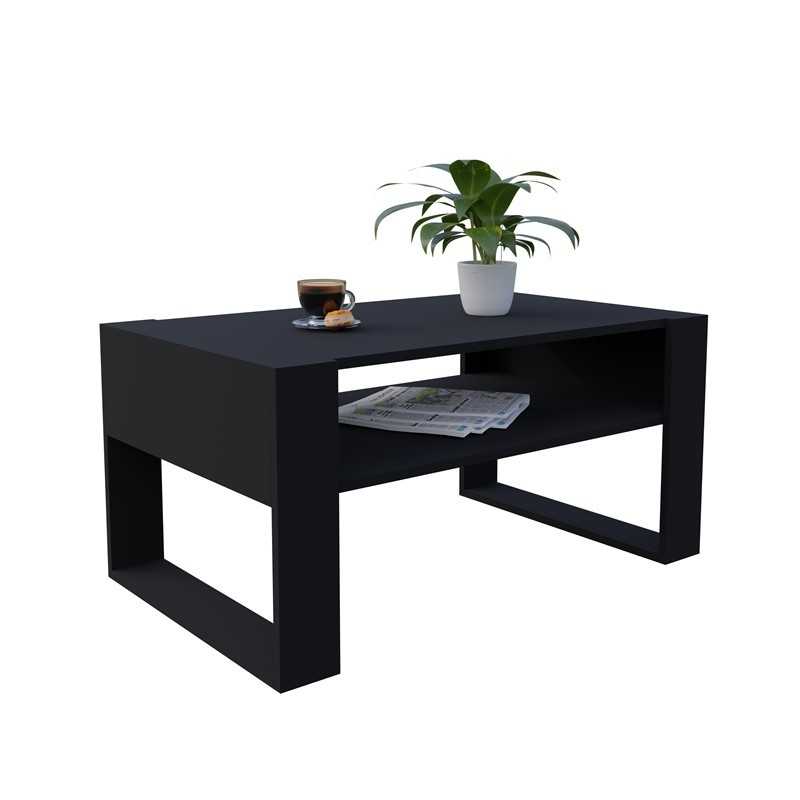 Coffee Table for Living Room or Office, Black, 92 x 53.6 x 45 cm