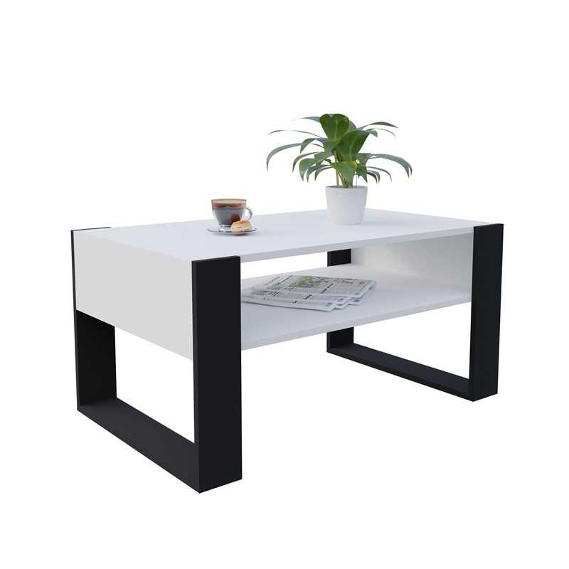 Coffee Table for Living Room or Office, White, 92 x 53.6 x 45 cm