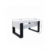 Coffee Table for Living Room or Office, White, 92 x 53.6 x 45 cm