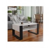 Coffee Table for Living Room or Office, White, 92 x 53.6 x 45 cm