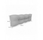 Set of 2 Pallet Cushions - Seat 120x80 cm + Backrest 120x40 cm, Waterproof, Quilted, Grey