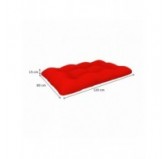 Set of 2 Pallet Cushions - Seat 120x80 cm + Backrest 120x40 cm, Waterproof, Quilted, Red