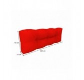 Set of 2 Pallet Cushions - Seat 120x80 cm + Backrest 120x40 cm, Waterproof, Quilted, Red