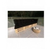 Set of 6 Pallet Cushions - 2x Seat + 2x Backrest + Side + Deco, Waterproof, Quilted, Black