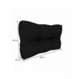 Set of 6 Pallet Cushions - 2x Seat + 2x Backrest + Side + Deco, Waterproof, Quilted, Black