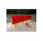 Set of 6 Pallet Cushions - 2x Seat + 2x Backrest + Side + Deco, Waterproof, Quilted, Red