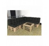 Set of 8 Pallet Cushions - 3x Seat + 3x Backrest + Side + Deco, Waterproof, Quilted, Anthracite