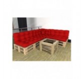 Set of 8 Pallet Cushions - 3x Seat + 3x Backrest + Side + Deco, Waterproof, Quilted, Red