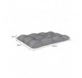 Pallet Seat Cushion, Quilted, 120x60x12 cm, Grey