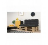 Set of 2 Pallet Cushions - Seat 120x60 cm + Backrest 120x60 cm, Quilted, Anthracite