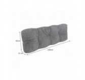 Set of 2 Pallet Cushions - Seat 120x60 cm + Backrest 120x60 cm, Quilted, Grey