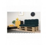 Set of 2 Pallet Cushions - Seat 120x60 cm + Backrest 120x60 cm, Quilted, Dark Green