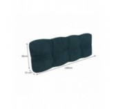 Set of 2 Pallet Cushions - Seat 120x60 cm + Backrest 120x60 cm, Quilted, Dark Green