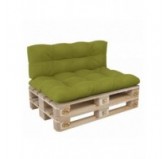 Set of 2 Pallet Cushions, 120x80 cm + 120x40 cm, Quilted, Lime