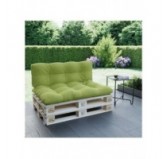 Set of 2 Pallet Cushions, 120x80 cm + 120x40 cm, Quilted, Lime