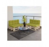 Set of 2 Pallet Cushions, 120x80 cm + 120x40 cm, Quilted, Lime