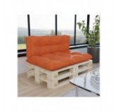 Set of 2 Pallet Cushions, 120x80 cm + 120x40 cm, Quilted, Orange