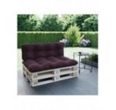 Set of 2 Pallet Cushions, 120x80 cm + 120x40 cm, Quilted, Violet