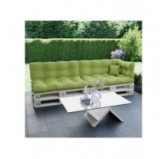 Set of 6 Pallet Cushions, 2x Seat + 2x Backrest + Side Cushion + Deco Cushion, Quilted, Lime