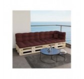 Set of 6 Pallet Cushions, 2x Seat + 2x Backrest + Side Cushion + Deco Cushion, Quilted, Violet