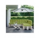 Set of 8 Pallet Cushions, 3x Seat + 3x Backrest + Side Cushion + Deco Cushion, Quilted, Lime