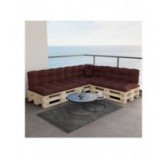 Set of 8 Pallet Cushions, 3x Seat + 3x Backrest + Side Cushion + Deco Cushion, Quilted, Violet