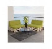 Set of 2 Pallet Cushions, 120x80 cm + 120x40 cm, Lime